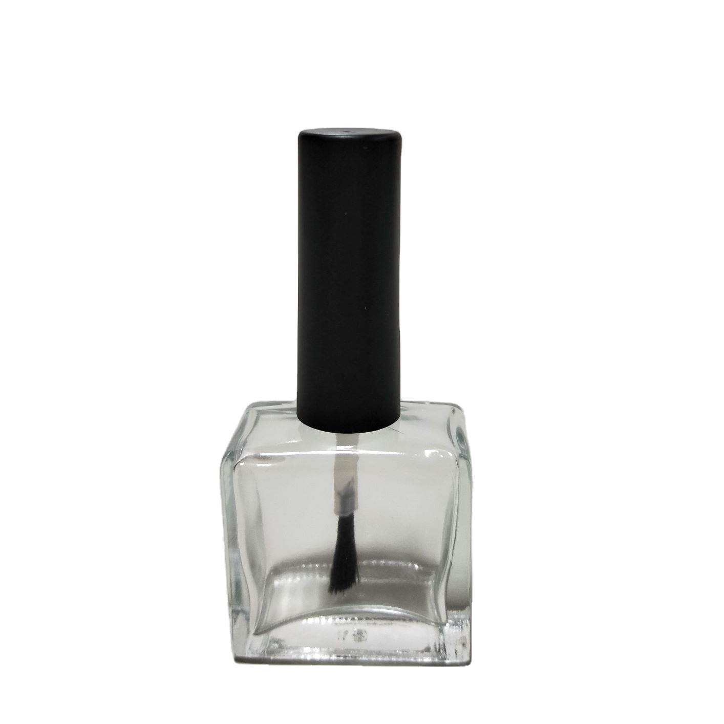 15ml Flat Square Glass Bottle With Matte Black Top